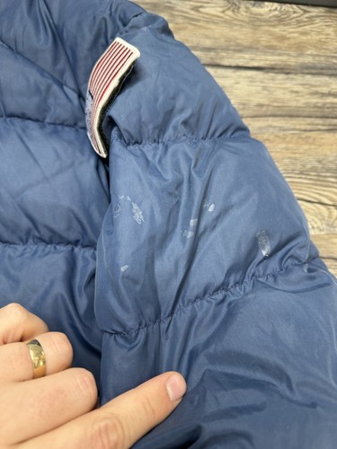 Vintage Eddie Bauer Quilted Down Jacket Size Med Blizzard Proof Kara Koram 80s - Picture 3 of 10