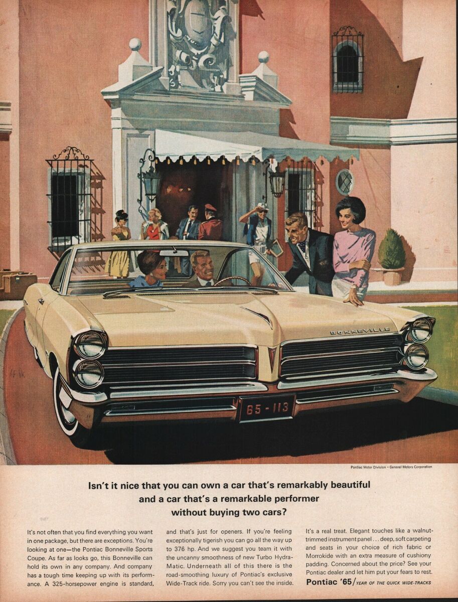 Pontiac - 1965 - Bonneville - Vintage Automobile Advertisement - 2 