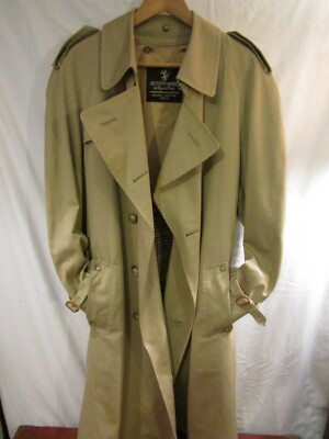 AUSTIN REED Khaki Rain & Stain Repellant Trench Coat w/ Wool Liner