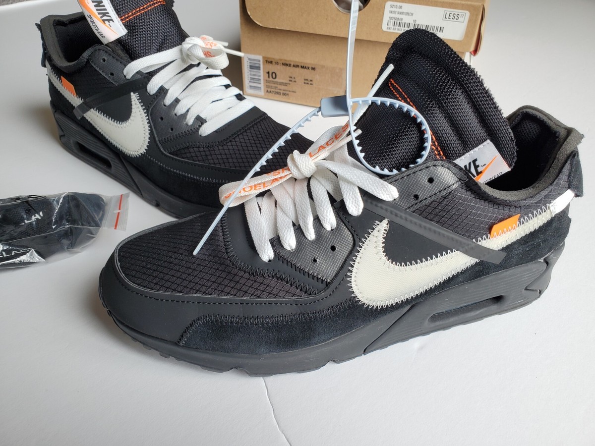 NDS Size 10 - Nike Air Max 90 x OFF-WHITE Black 2019 Virgil
