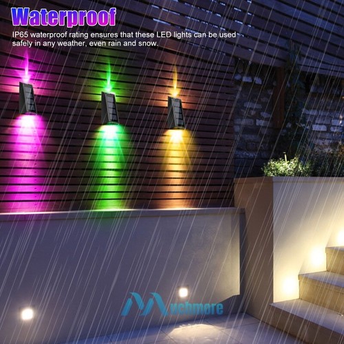 LOT Solar Garden Lights RGB 7 Color Changing Waterproof Fence Stairs Wall Lamp - Picture 10 of 30