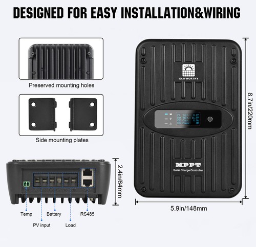 40A 12V 24V MPPT Bluetooth Solar Panels Charger Controller Regulator Li-Battery - Picture 8 of 12