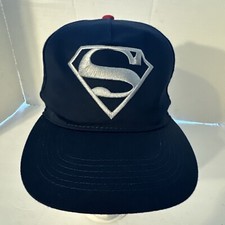 SuperMan DC Comics Baseball Cap Adjustable Strap Dark Blue Hat Silver Logo