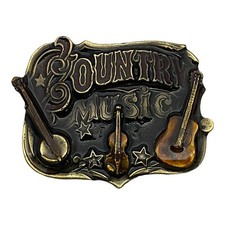 Vintage 1982 Belt Buckle The Great American Buckle Co. Country Music No. 919
