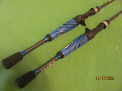 Lot of 2 Zebco Omega IM-8 Graphite 6' 6'' Medium Action Casting Rods