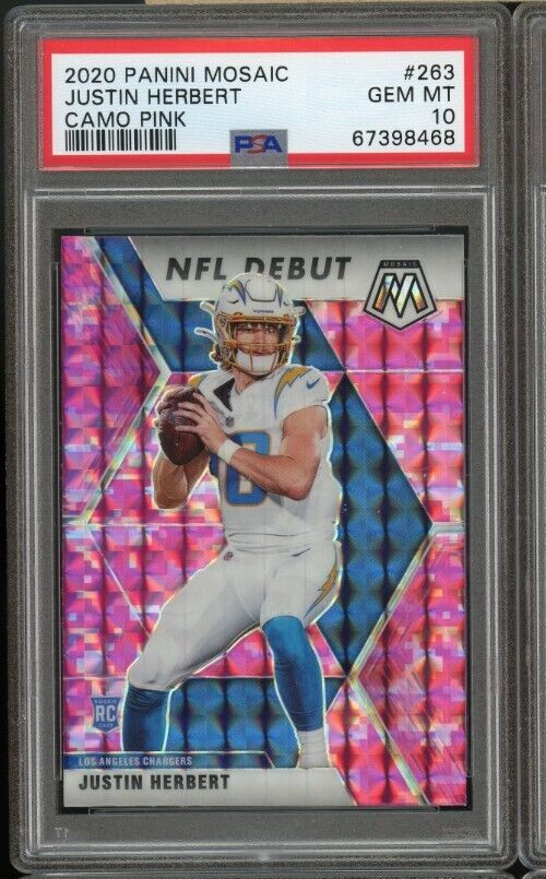 Justin Herbert Panini Mosaic #263 Camo Pink