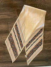 VTG Jacqmar Neck Scarf Floral Stripe Long Skinny Italy Mod 100 Polyester