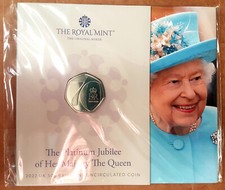 2022 UK 50p PLATINUM JUBILEE Of HM The QUEEN Royal Mint BU Fifty Pence Coin Pack