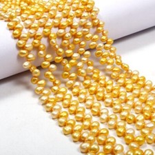 Natural Egg Shape Freshwater Pearl Beads For Jewelry Making Craft Beads 16" Long