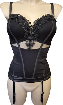 Lisca Lang Bustier Illusion Schalen Bügel-BH Gr.75D UK 34D Korsage mit Strapse