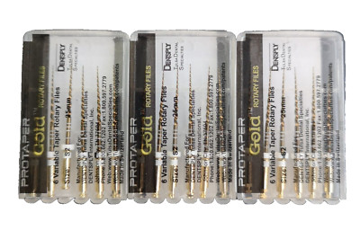 3 x Dentsply ProTaper Gold Files Assorted S2 25mm