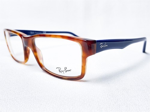 NEW Ray Ban RB5245 5609 Mens Yellow Tortoise Rectangle Eyeglasses Frames 54/17 - Picture 2 of 6