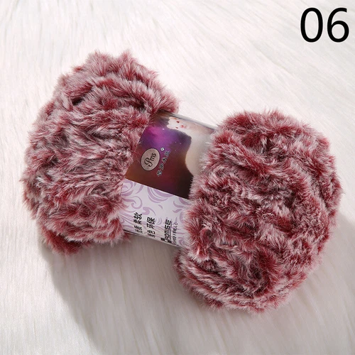 50g weicher Kunstfell Nerz Fleece Mischgarn Faden für Pullover Schal Handstricken - Bild 14 von 36
