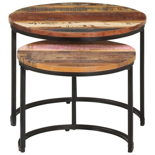 vidaXL Nesting Tables 2 pcs Solid Wood Reclaimed 2BB - Picture 2 of 10