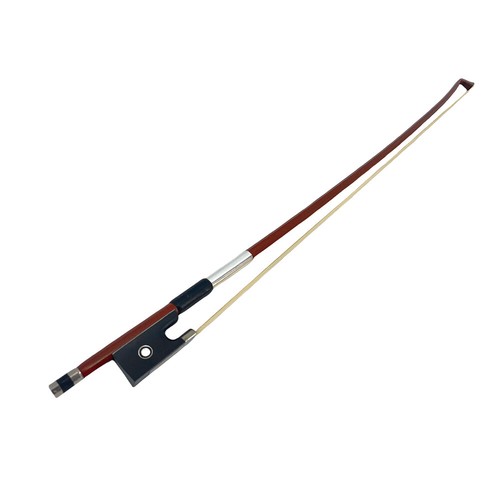 Violin Bow 3/4 Size Brazilwood Natural Horse Bow Hair Ebony Frog Peral Inlay - Picture 4 of 7
