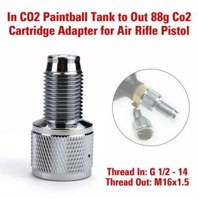 Paintball Réservoir CO2 vers 88g Cartouche Capsule Adaptateur Fileté pour PCP Air Pistolet - Photo 1/4