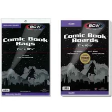 100 New BCW Silver Age Comic Boards & Ultra Pro Bags- Acid Free - Archival 1