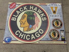 CHICAGO BLACKHAWKS Throwback LOGO In Team Colors by 