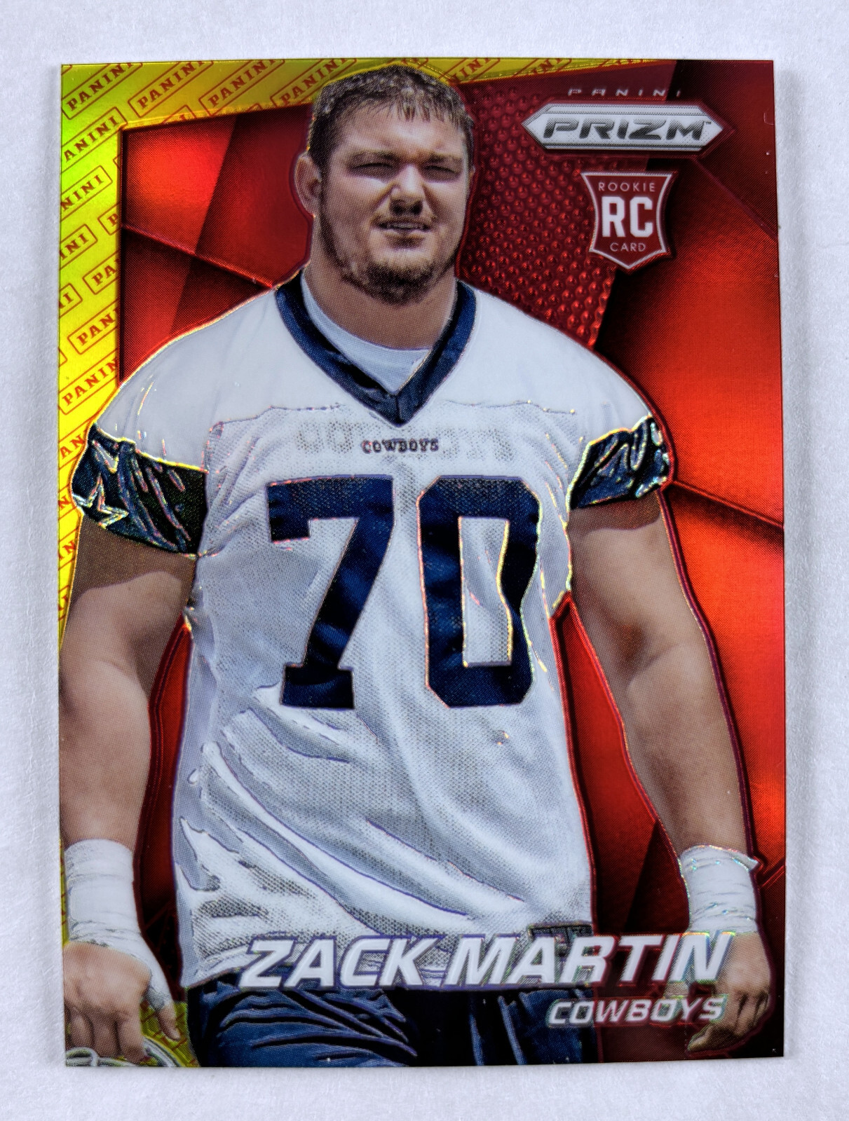 Zack Martin 2014 Prizm RC Rookie Yellow Red Logo Prizm #297 Dallas Cowboys