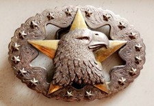 Vintage Star Eagle Belt Buckle TLF Stamp Brand Free Shipping 