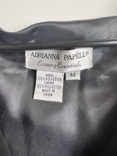 Adrianna Papell Sequin Blouse Medium Black long Sequin Bell sleeve Sheer - Picture 4 of 5