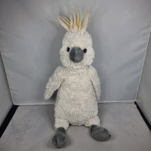RARE Jellycat - Medium Bashful Cockatoo - Soft Plush Toy 13" Fluffy Parrot Bird
