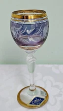 AURUM CRYSTAL Glass of Bohemia Crystal Sherry Glass: Hand Cut, Lead Free, ~2oz