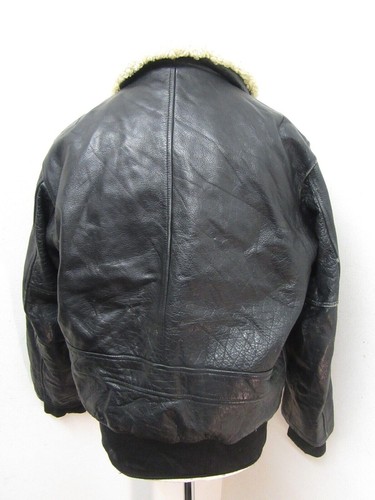 VINTAGE G-1 LEATHER MOTORCYCLE FLIGHT JACKET SIZE L + FUR LINER & COLLAR - Picture 13 of 18