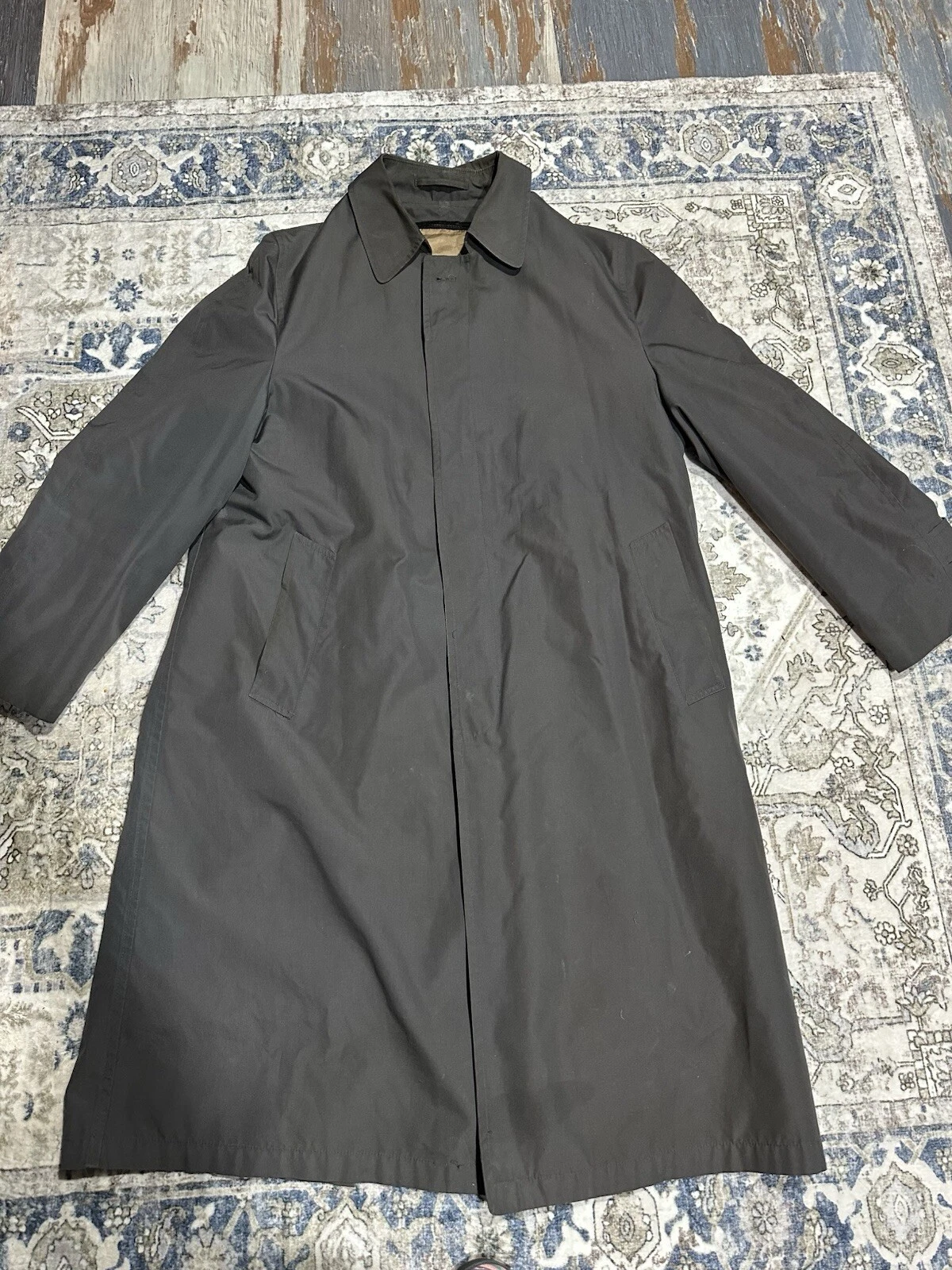 Christian Dior Monsieur Trench Manteau Homme 40 L Doublure Laine Amovible Vintage Gris