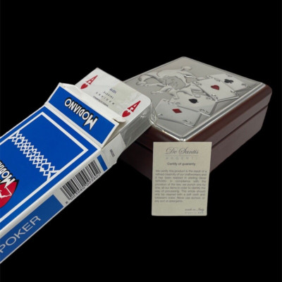 Silber Laminierte Kartenbox Joker 54 Poker Kartenspiel Luxury Style