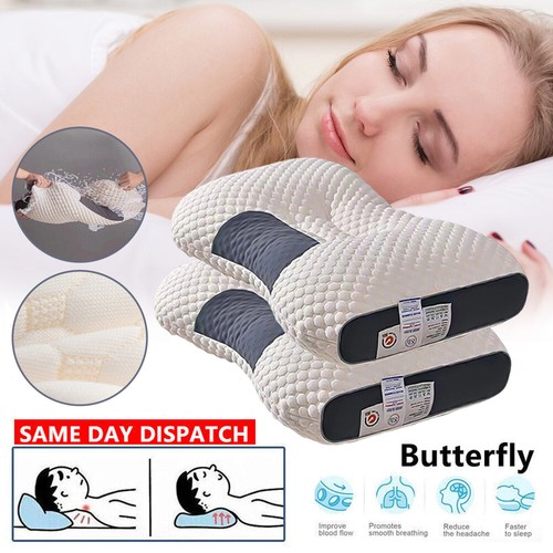 Neck Pillow Cervical Orthopedic Protect Household Help Massage Sleep 100% Cotton - Picture 16 of 16