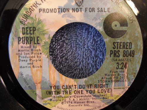 Deep Purple, You Can't Do It Right, Warner Bros. PRS 8049, 1974, Hard Rock PROMO - Picture 2 of 4