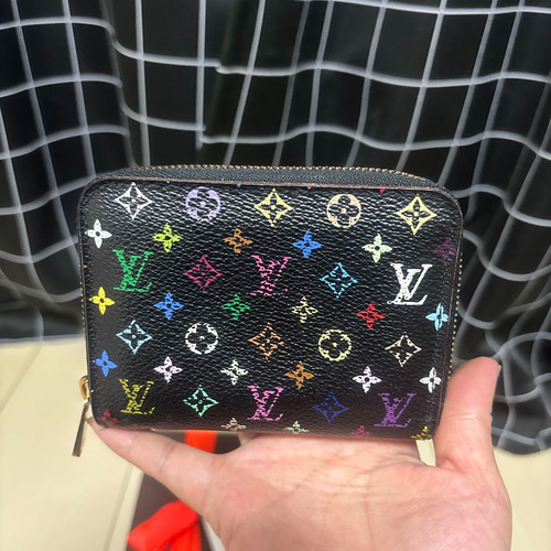 Louis Vuitton Zippy Coin Purse M93740 Black Grenade Pink w/ Multi Color Monogram - 第 3/17 張圖片