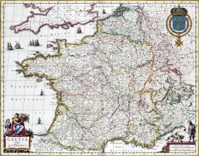 Reproduktion alte Karte - Frankreich 1663