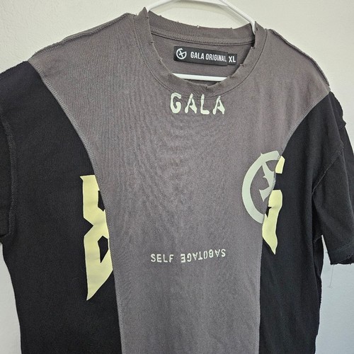 Gala Original | Juxta Tee, Charcoal Black Graphic Print Colorblock, Men's XL - Picture 5 of 9