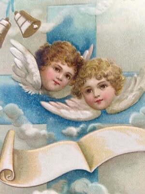 Vintage Easter Postcard. Christ is risen. Angels. Clapsaddle. PMK 1909 (M4)