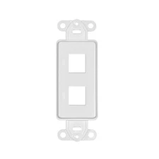 White Decora Wall Plate Insert  2 Hole for Keystone Jack  302-2D-W