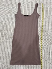 Forever 21 Tank Midi Dress Knit Bodycon Scoop Neck Gray Stretchable Women’s Med