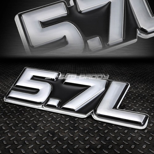 METAL BUMPER TRUNK GRILL EMBLEM DECAL STICKER LOGO BADGE CHROME BLACK 5.7 5.7L - 第 1/2 張圖片