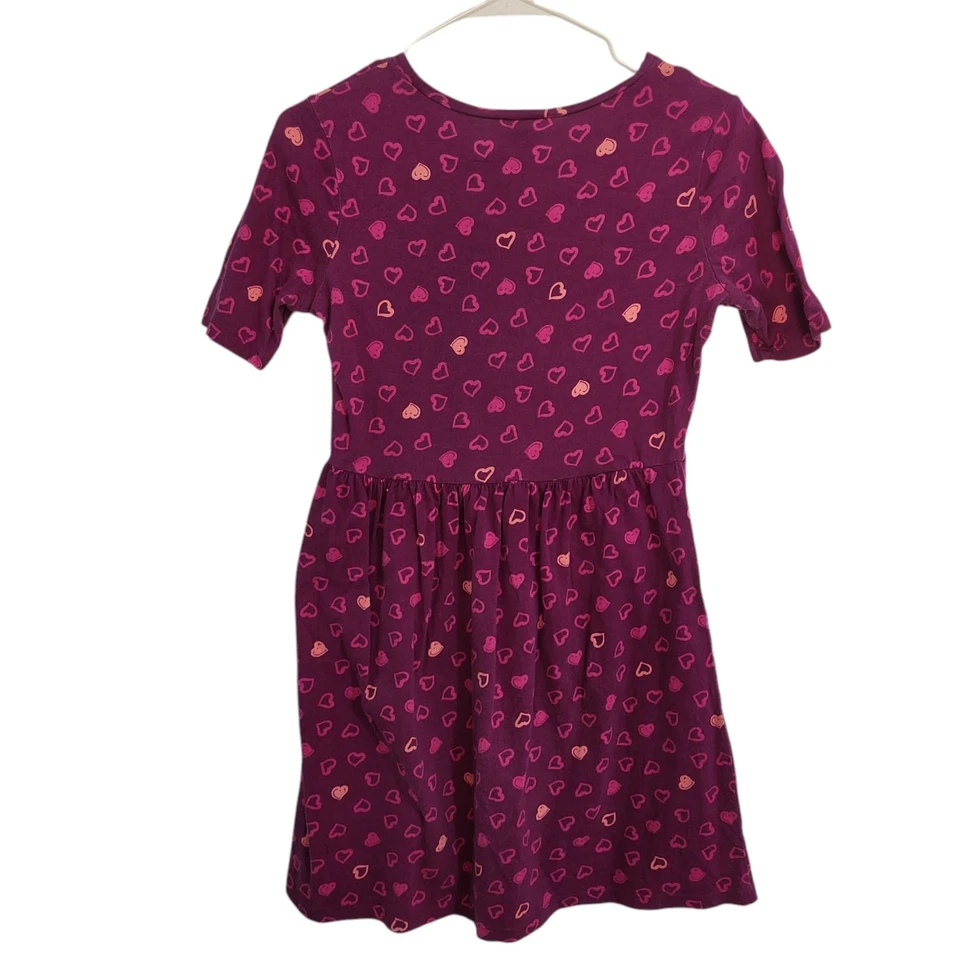 Lot Of 2 Gymboree Mix N Match Girls Knit Hearts Pink & Owl Purple Dresses  XL 14 - Image 3 of 4