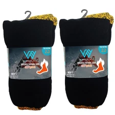 2 Pairs Men's Brushed Thermal Socks Warm Winter Thick Heavy Duty Crew Sock