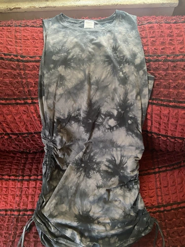 UNDERCOVER VS Vestito Bodycon Donna Senza Maniche Tye Dye Rosa Nero N Bianco Large