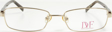 DIANE von FURSTENBERG DVF8003 718 Pale Gold Metal Eyeglasses Frame 51-16-135 NEW