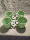 Lot Of 4 Fire King Jadeite D Handle Mugs