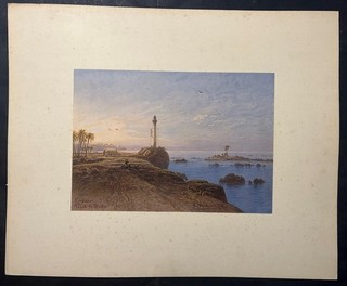 HARBOR GALLE SRI LANKA 1871 HILDEBRANDT UNUSUAL ANTIQUE LITHOGRAPHIC VIEW