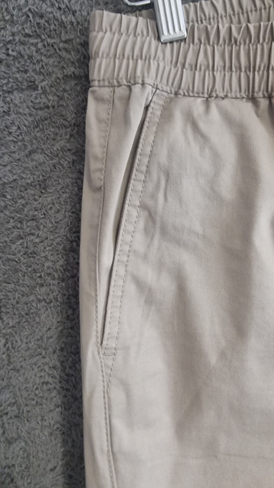 River Island Beige Cargo Joggers UK S Cotton Drawstring Cuffed Utility Trousers image 6