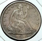 1858 O Seated Liberty Half Dollar 50c VF++ Condition Beautiful Patina