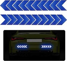 20-Piece Car Arrow Reflective Stickers, Waterproof Safety Warning Clor: Blue