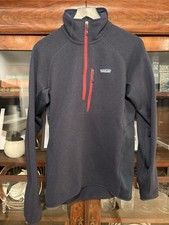 Patagonia Mens Navy Solid Fleece 1/4 Zip Mock...