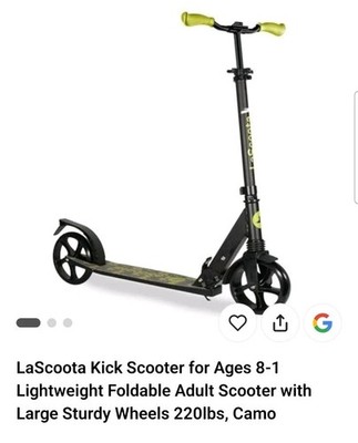  LaScoota Kick Scooter for Ages 8-14. Lightweight Foldable Scooter - Cameo 